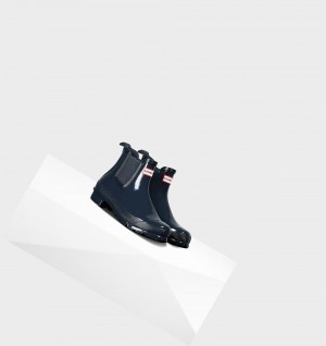 Botas Chelsea Hunter Original Gloss Feminino Azul Marinho | KCDIFP528