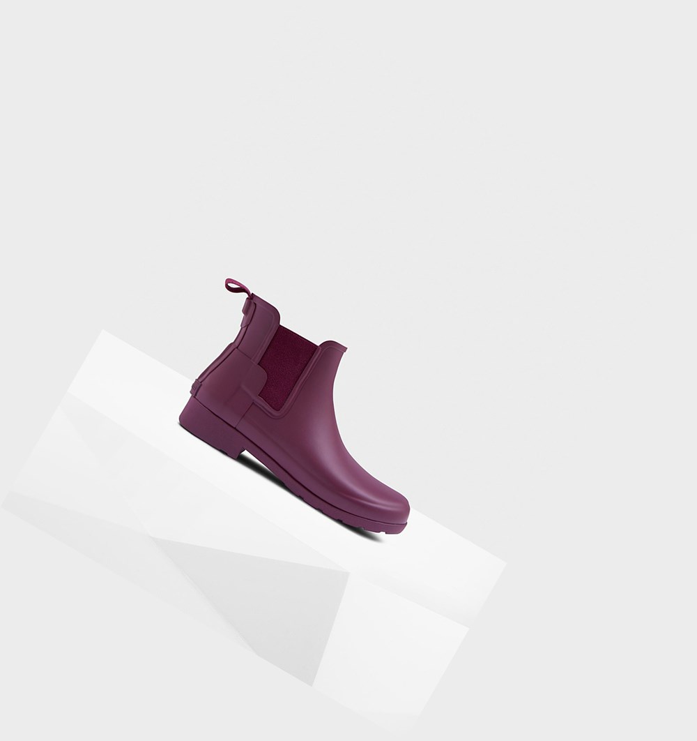 Botas Chelsea Hunter Refined Slim Fit Feminino Roxo | JAUYNG896