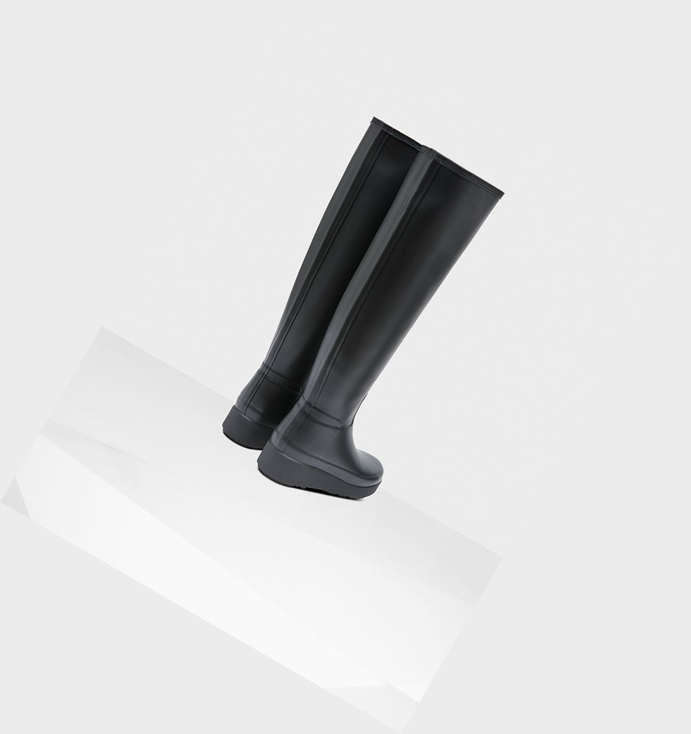 Botas Trepadeiras Hunter Refined Slim Fit Knee-High Feminino Pretas | ENMSOF893