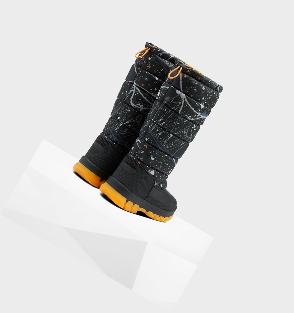 Botas de Neve Hunter Original Printed Insulated Tall Feminino Cinzentas Pretas | FNJVYX679