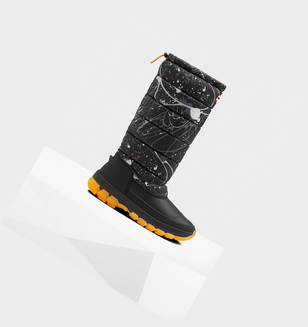 Botas de Neve Hunter Original Printed Insulated Tall Feminino Cinzentas Pretas | FNJVYX679