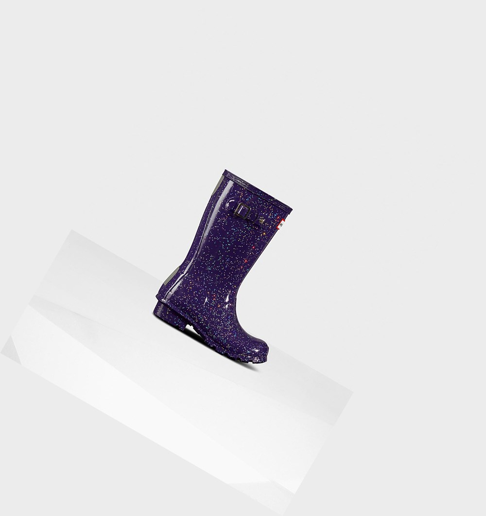 Galochas Hunter Original Big Giant Glitter Criança Azuis Roxo | EGZFQJ041