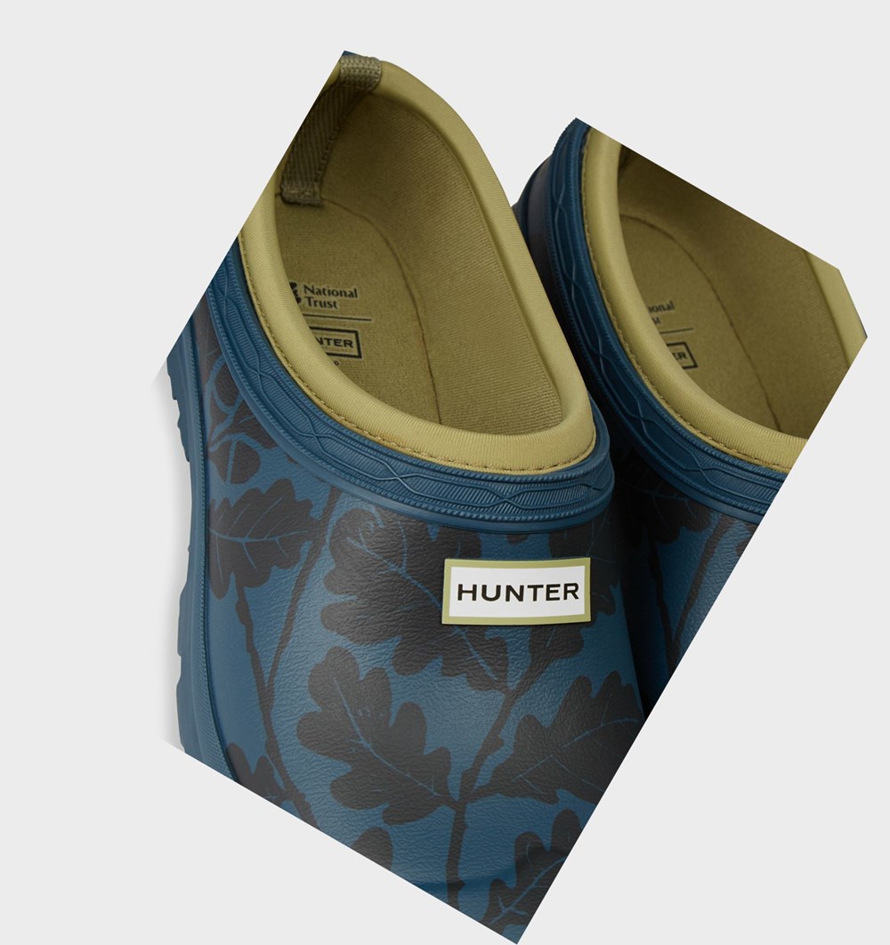 Tamancos Hunter National Trust Print Gardener Feminino Azuis | YTEDKQ659